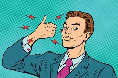 businessman like hand gesture. pop art retro vector illustration drawing