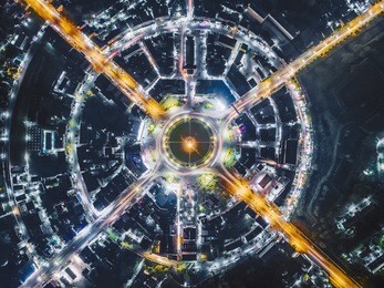 road traffic in city at thailand .
