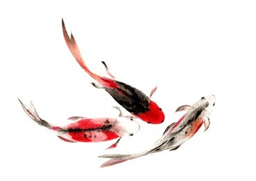 chinese color painring fish
