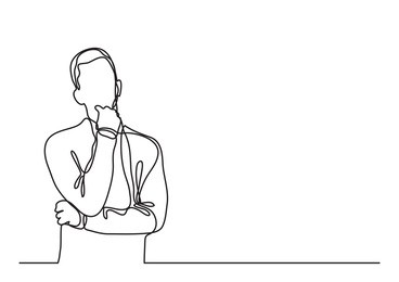 thinking man - continuous line drawing