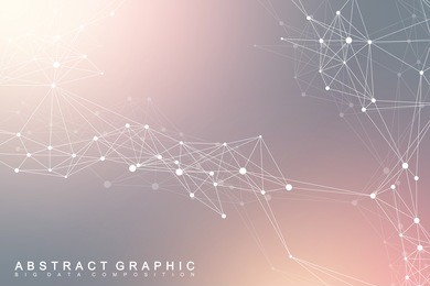 geometric graphic background molecule and communication. big data complex with compounds. lines plexus, minimal array. digital data visualization. scientific cybernetic vector illustration