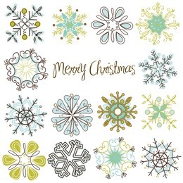 cute retro snowflakes