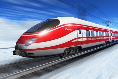 winter high speed train