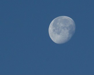 waning moon at sunrise