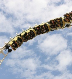 roller coaster twisting upside down