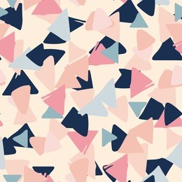 seamless pastel geometric pattern of triangles by hand