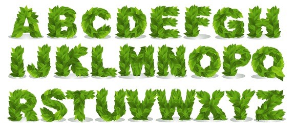 green leaf fonts