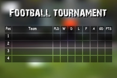 football results table. summary table football tournament. vector illustration