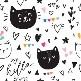 seamless baby pattern with cats