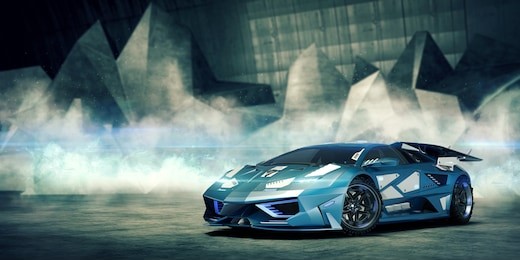 3d rendering of a brand-less generic concept car