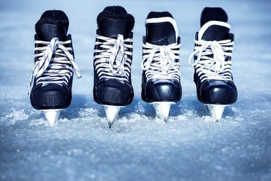 skates for training in winter sports on ice.