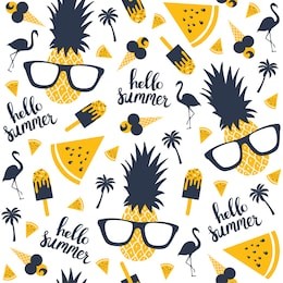 summer pattern. watermelon, pineapple. vector illustration