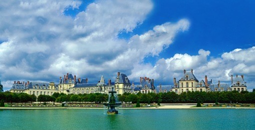 palace fontainebleau - panorama, ile-de-france, france, unesco