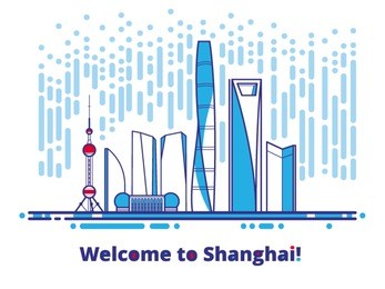 shanghai city skyline. welcome to china!