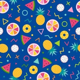 colorful cute tropical seamless pattern background
