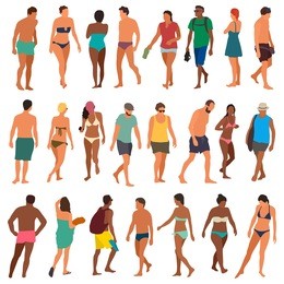 beach people vector illustration