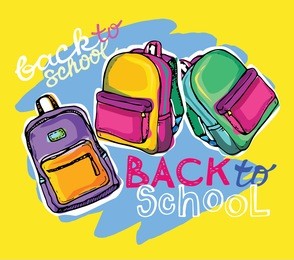 hand drawn vector set of sketch doodle backpacks. casual backpack, fashion backpack. vector illustration. back to school.