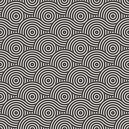 vector seamless geometric pattern composed with circles and lines. modern stylish rounded stripes texture. repeating abstract decorative background