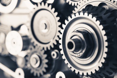 engine gear wheels, industrial background