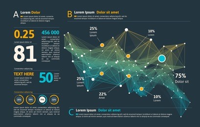 futuristic infographic. information aesthetic design. complex data threads graphic visualization. abstract data graph. vector illustration