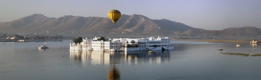  panorama from the  palace jal mahal (water palace), jaipur, rajasthan, india