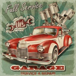 vintage garage retro poster