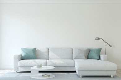 modern living-room. interior mock-up. 3d render.