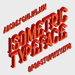 isometric typeface. solid font. isolated english 3d alphabet.