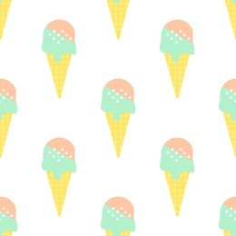 scandinavian ice cream seamless pattern. stylish geometric texture. trend design. vector illustration. popsicle.  retro style 80s - 90s.