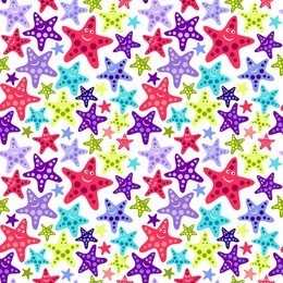 seamless pattern with funny starfishes