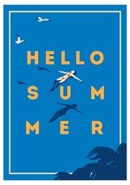 summer holiday and summer camp poster.
