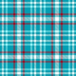 turquoise blue, red and white color  tartan seamless vector pattern. checkered plaid texture. geometrical simple square background for fabric, textile, cloth, clothing, shirts, shorts, dress, blanket