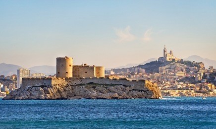 chateau d'if, famous prison mentioned in dumas monte cristo novel, in marseilles, france