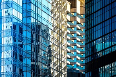 modern office buildings in commercial area, hong kong