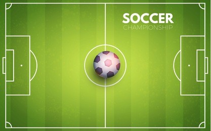 soccer field with ball. top view football vector illustration