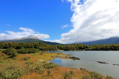 lapataia bay in tierra del fuego national park, ushuaia, argentina