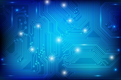 circuit board technology blue pattern vector background