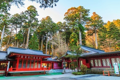 hakone shrine at lake ashinoko at moto hakone.