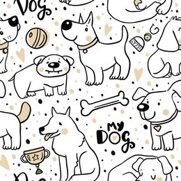 seamless pattern with dog