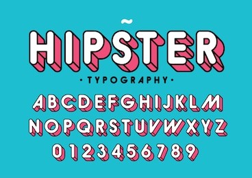 vector of modern colorful font and alphabet