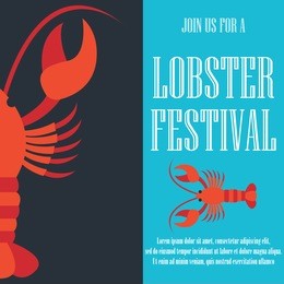 lobster poster for lobster festival . vector illustration