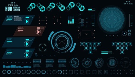 futuristic blue virtual graphic touch user interface