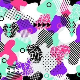 vector abstract seamless pattern with geometric shapes in modern style. neon colors. background for brochure, print, design, card, web, magazines, wallpapers..