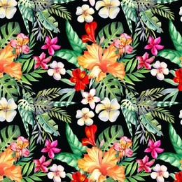 colorful flowers background.watercolor