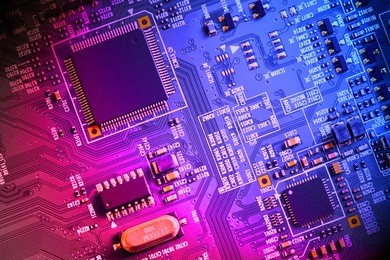 electronic circuit board close up.