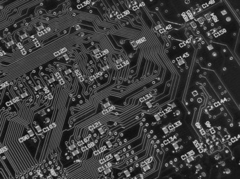 microchip on black and white closeup image