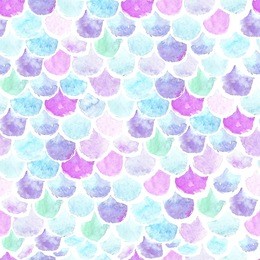watercolor seamless pattern scales