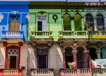 facades, havana centro, cuba
