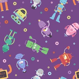 robots and transformer androids cartoon toys character robotics machine cyborg vector seamless pattern background