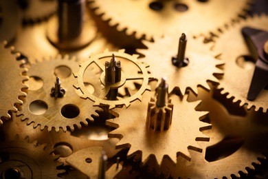 old gears and cogs macro